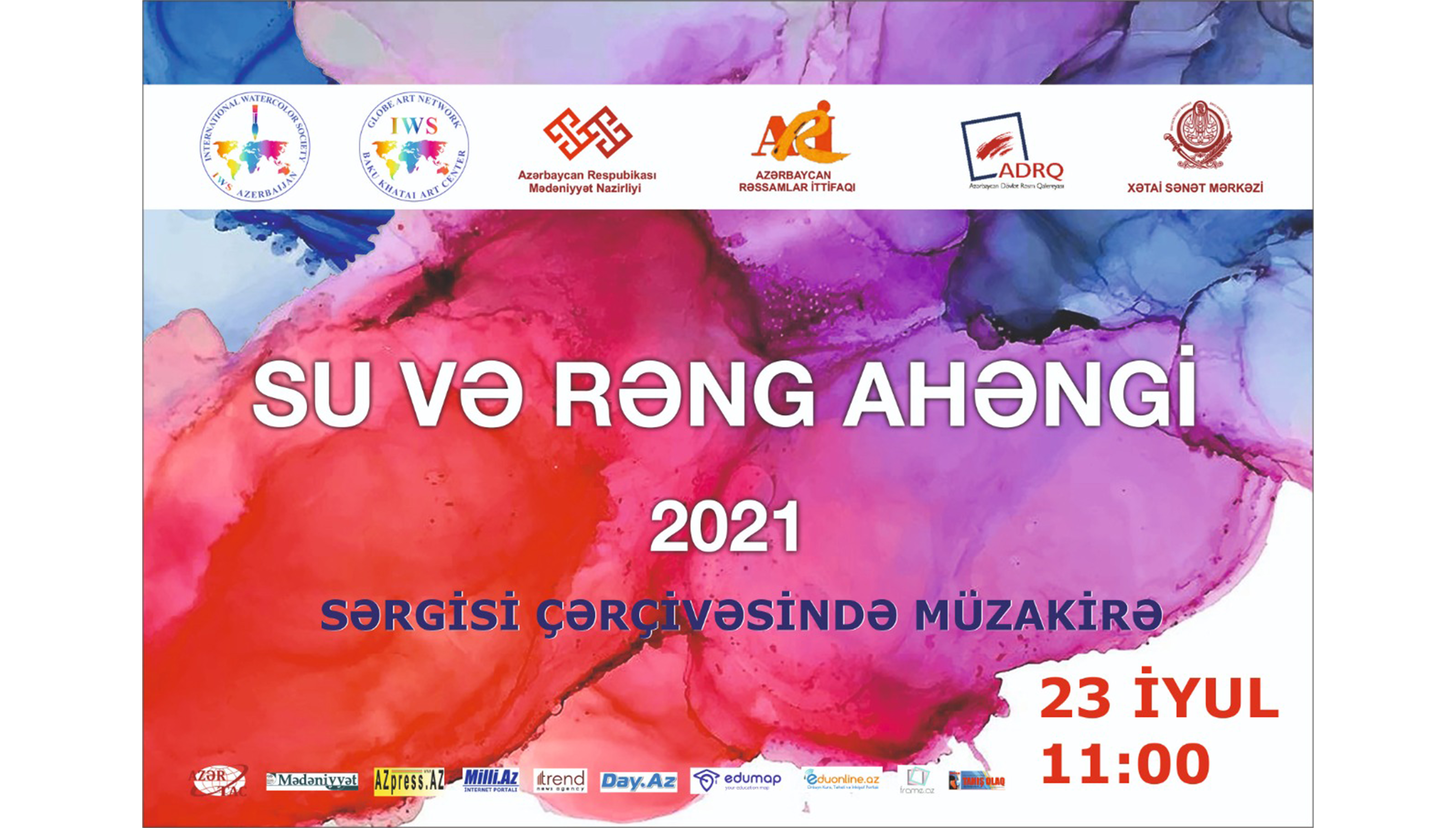 “Su və rəng ahəngi-2021” akvarel sərgisi çərçivəsində müzakirə keçiriləcək.